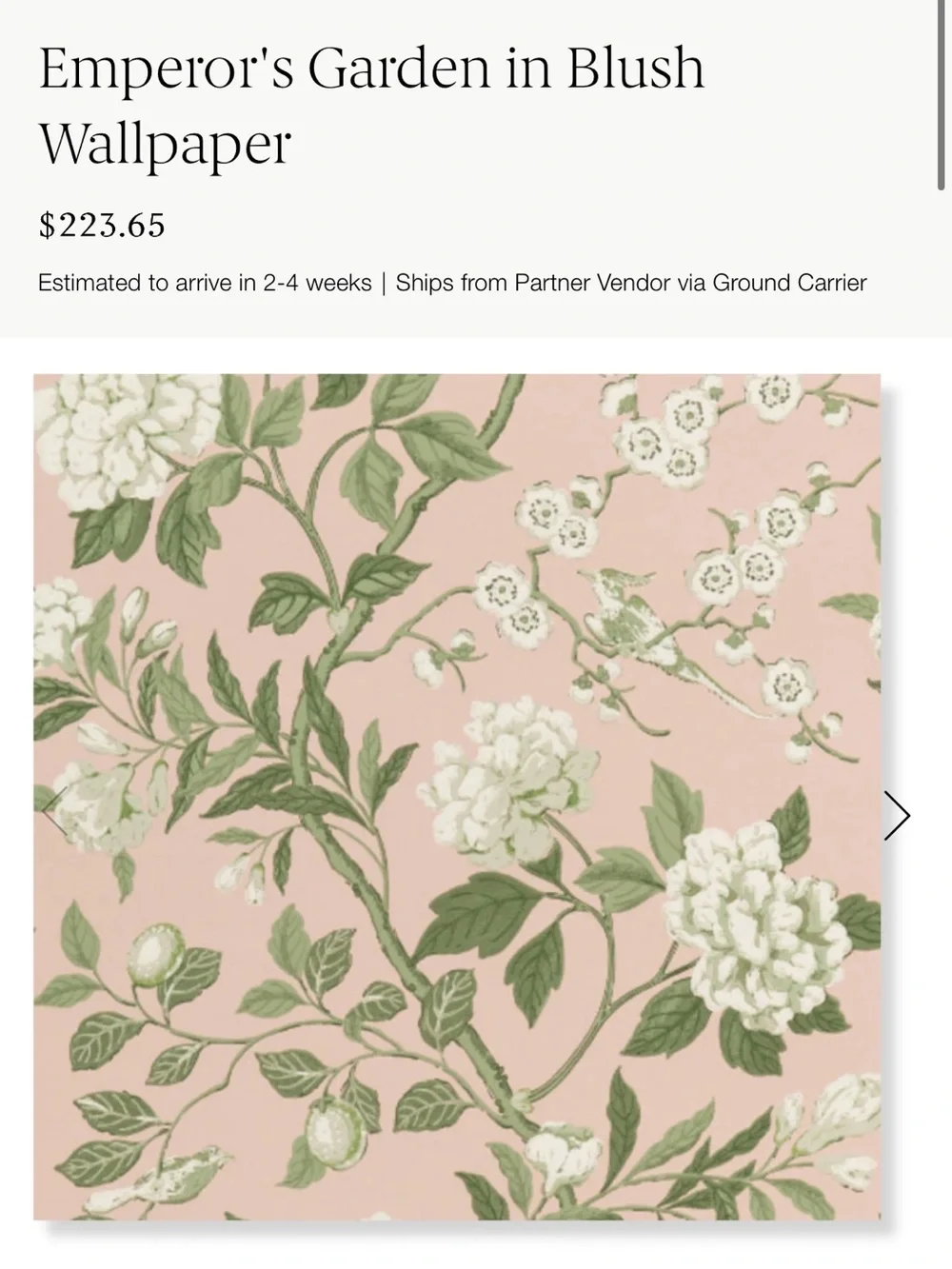 Society Social Emperor’s Garden Blush Wallpaper